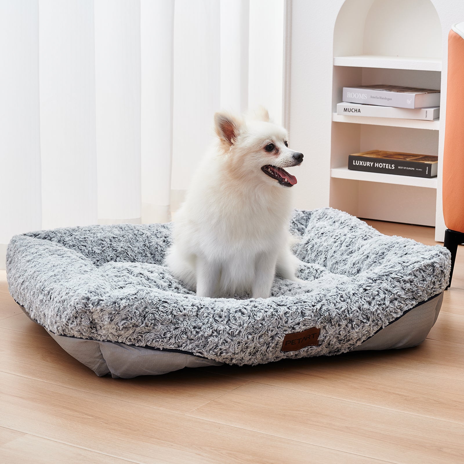 Swirl Rose Velvet Dog Beds For Small Medium Dogs
